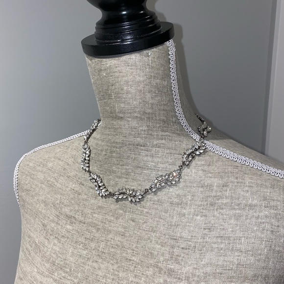 BOGO Fern Leaf Rhinestone Necklace - Picture 3 of 7